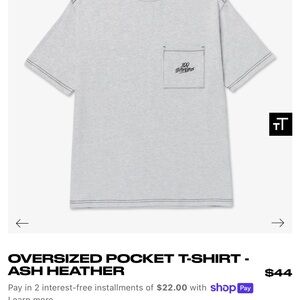 100 Thieves: Gray Oversized Pocket T-Shirt - Brand New